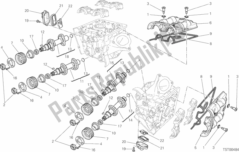 Alle onderdelen voor de Cilinderkop: Timing Systeem van de Ducati Hypermotard Hyperstrada Brasil 821 2015